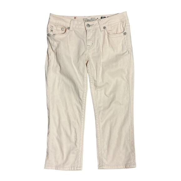 Miss Me Light Peach Cropped Jeans Size 29 Y2K 2000s Retro - Picture 2 of 13